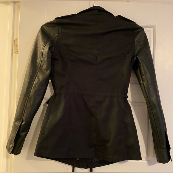 Yoki utility black faux leather arms jacket small - Picture 3 of 9